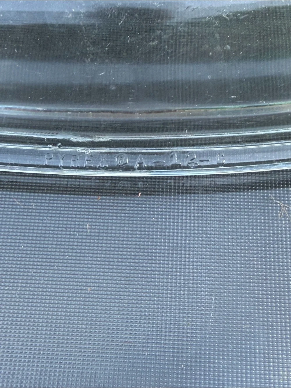 PYREX A-12-C Clear Glass Square Lid with Knob - chips pictured